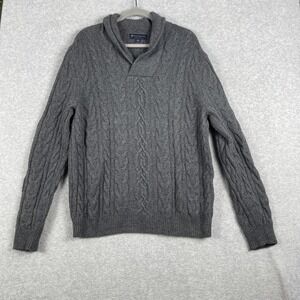Brooks Brothers Italian Yarn Merino Wool Shaw Collar Sweater Mens Size L Classic